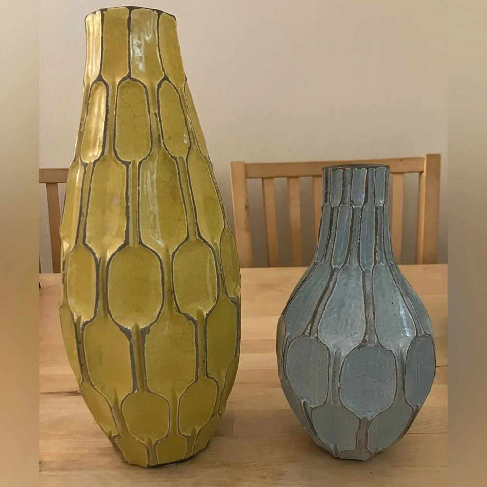 Three West Elm vases